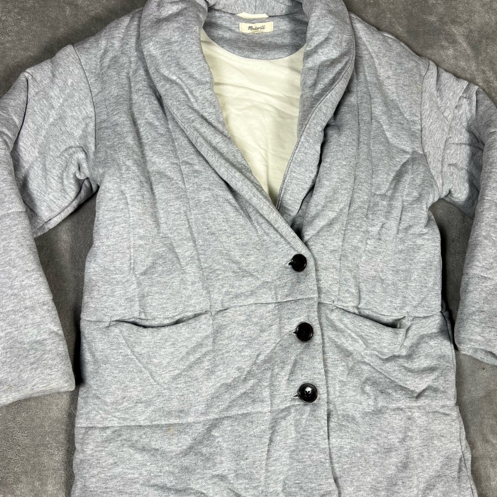 Madewell Jacket Womens Small Shawl Collar Heathered Puff Quilted Cozy Warm - Picture 6 of 10
